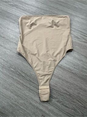 High-Waist Nude Shapewear Thong Bodysuit